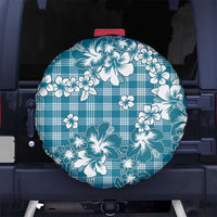 Hibiscus Pakala Ocean Depths Blue Spare Tire Cover Tropical Floral Stylized LT01 No hole Blue - Polynesian Pride