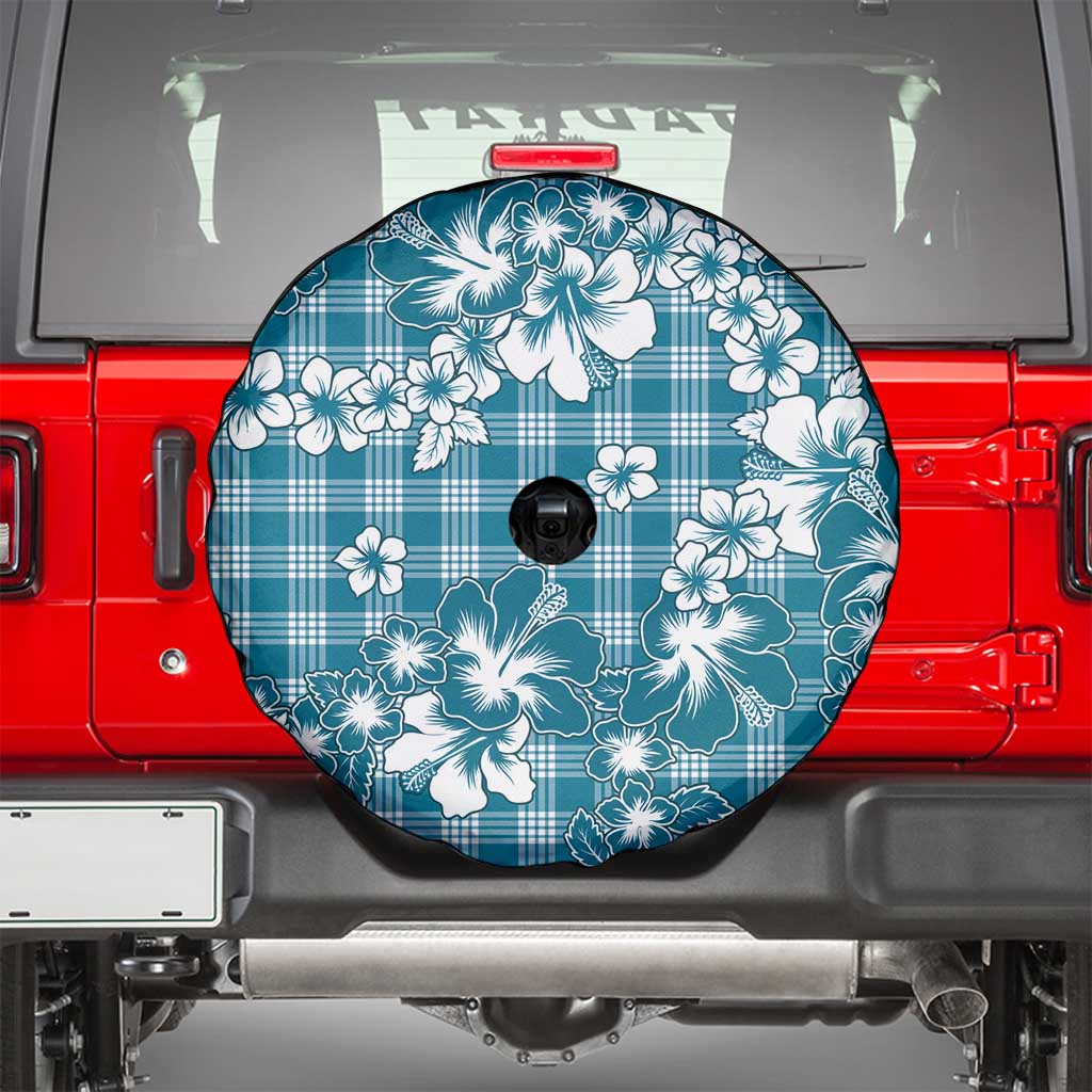 Hibiscus Pakala Ocean Depths Blue Spare Tire Cover Tropical Floral Stylized LT01 - Polynesian Pride