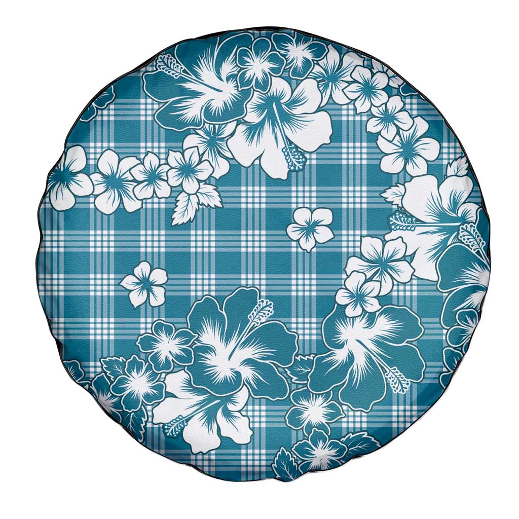 Hibiscus Pakala Ocean Depths Blue Spare Tire Cover Tropical Floral Stylized LT01 - Polynesian Pride
