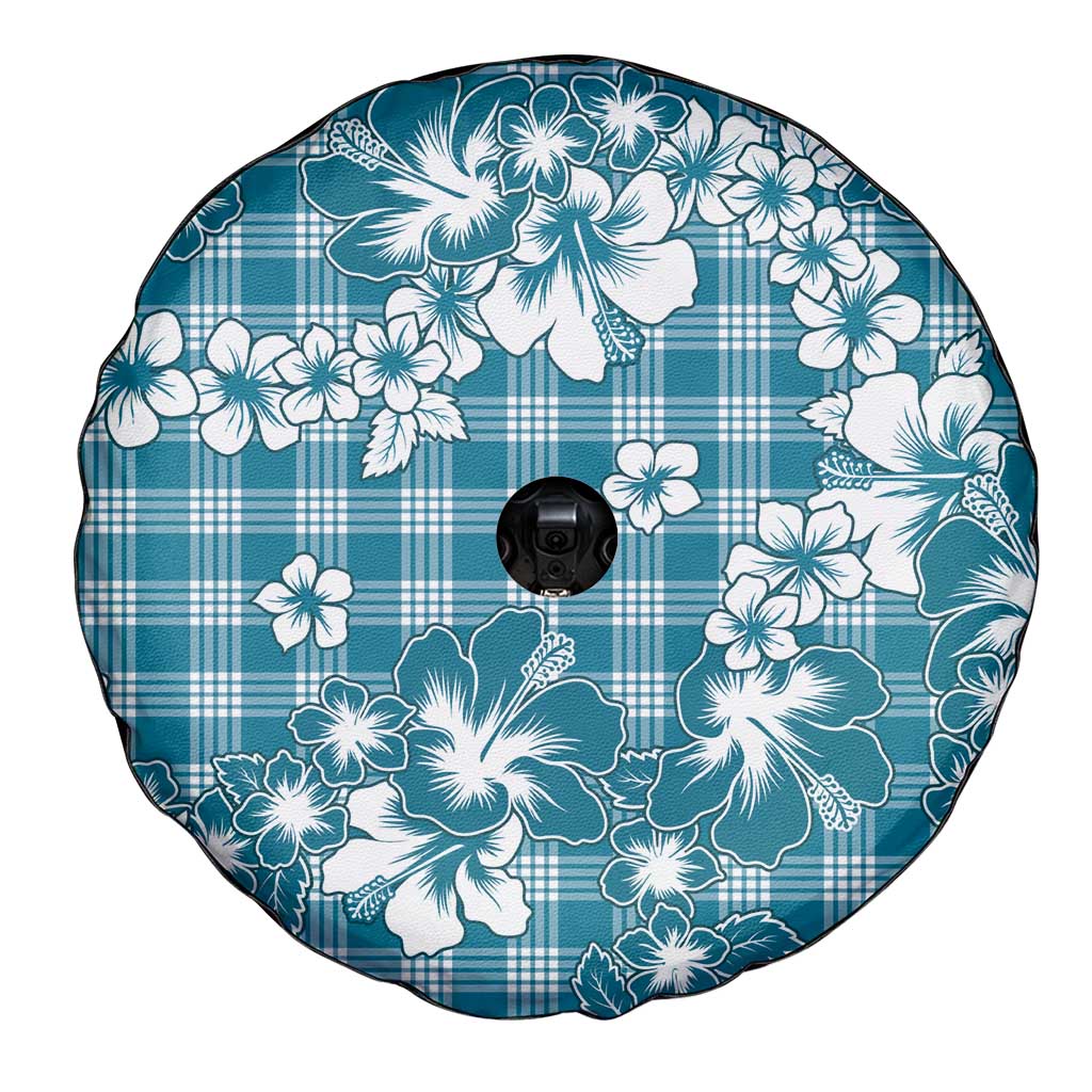 Hibiscus Pakala Ocean Depths Blue Spare Tire Cover Tropical Floral Stylized LT01 - Polynesian Pride
