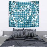 Hibiscus Pakala Ocean Depths Blue Tapestry Tropical Floral Stylized - Polynesian Pride