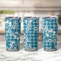 Hibiscus Pakala Ocean Depths Blue Tumbler Cup Tropical Floral Stylized - Polynesian Pride