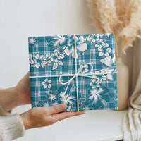 Hibiscus Pakala Ocean Depths Blue Wrapping Paper Tropical Floral Stylized - Polynesian Pride