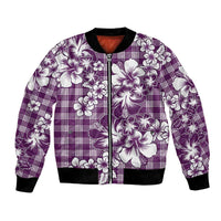 Hibiscus Pakala Sweetie Purple Bomber Jacket Tropical Floral Stylized LT01 Unisex Purple - Polynesian Pride