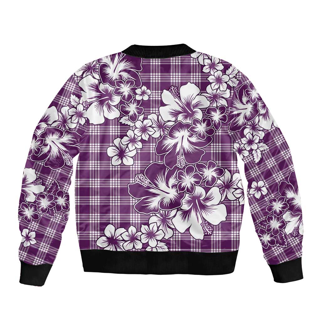 Hibiscus Pakala Sweetie Purple Bomber Jacket Tropical Floral Stylized LT01 - Polynesian Pride