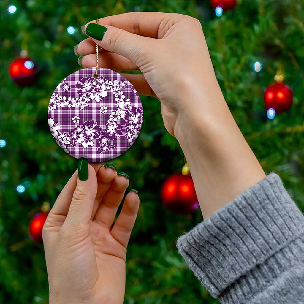 Hibiscus Pakala Sweetie Purple Ceramic Ornament Tropical Floral Stylized - Polynesian Pride
