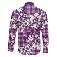 Hibiscus Pakala Sweetie Purple Family Matching Mermaid Dress and Hawaiian Shirt Tropical Floral Stylized LT01 - Polynesian Pride
