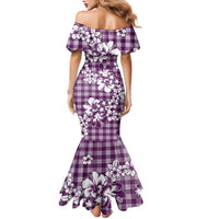 Hibiscus Pakala Sweetie Purple Family Matching Mermaid Dress and Hawaiian Shirt Tropical Floral Stylized LT01 - Polynesian Pride