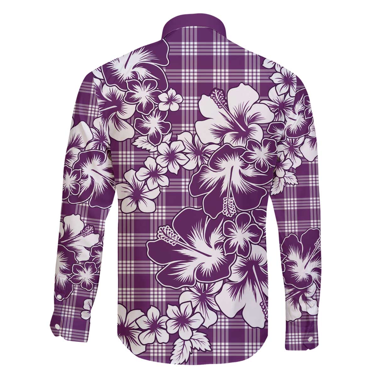 Hibiscus Pakala Sweetie Purple Family Matching Off The Shoulder Long Sleeve Dress and Hawaiian Shirt Tropical Floral Stylized LT01 - Polynesian Pride