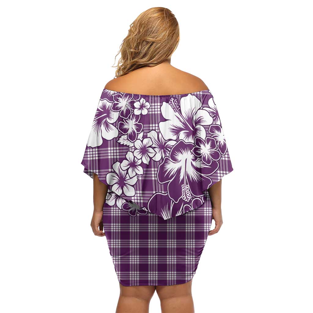 Hibiscus Pakala Sweetie Purple Family Matching Off Shoulder Short Dress and Hawaiian Shirt Tropical Floral Stylized LT01 - Polynesian Pride