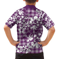 Hibiscus Pakala Sweetie Purple Family Matching Puletasi and Hawaiian Shirt Tropical Floral Stylized LT01 - Polynesian Pride