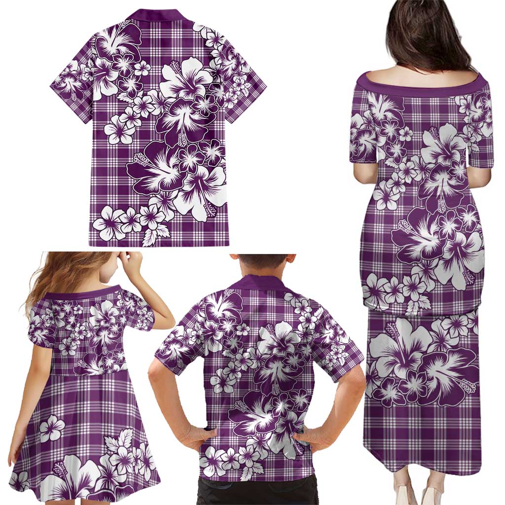 Hibiscus Pakala Sweetie Purple Family Matching Puletasi and Hawaiian Shirt Tropical Floral Stylized LT01 - Polynesian Pride