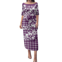 Hibiscus Pakala Sweetie Purple Family Matching Puletasi and Hawaiian Shirt Tropical Floral Stylized LT01 Mom's Dress Purple - Polynesian Pride