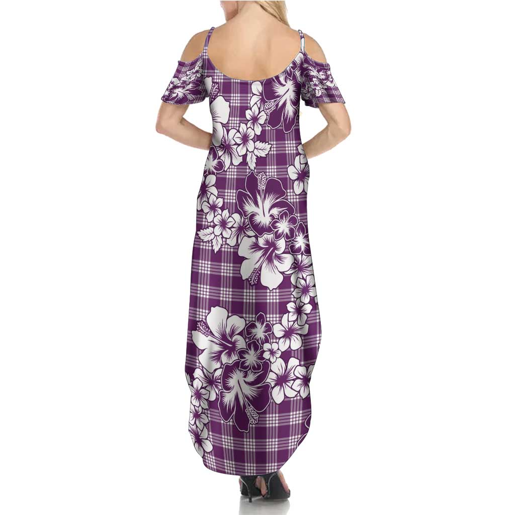 Hibiscus Pakala Sweetie Purple Family Matching Summer Maxi Dress and Hawaiian Shirt Tropical Floral Stylized LT01 - Polynesian Pride