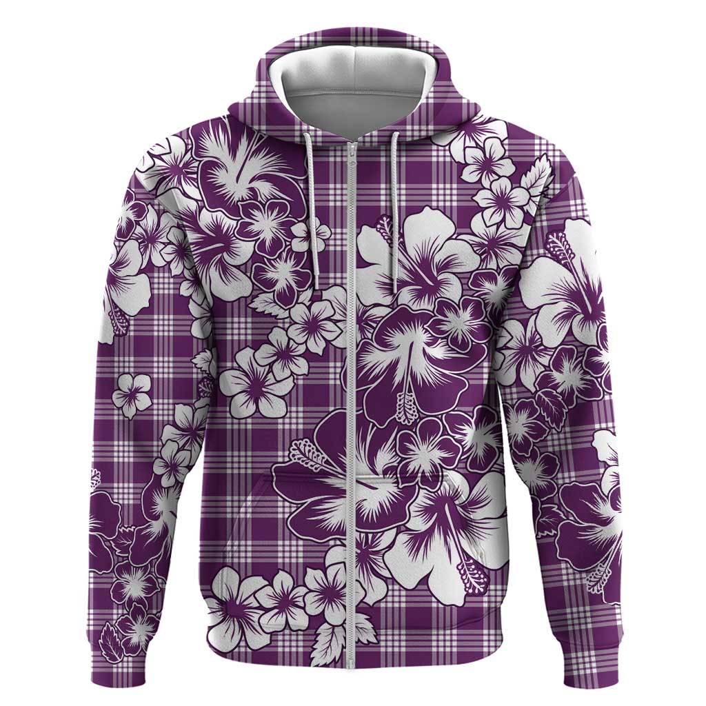 Hibiscus Pakala Sweetie Purple Hoodie Tropical Floral Stylized LT01 Zip Hoodie Purple - Polynesian Pride