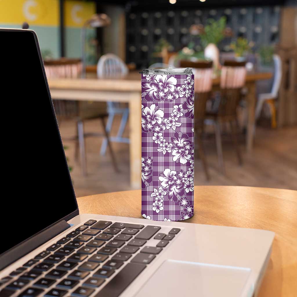 Hibiscus Pakala Sweetie Purple Skinny Tumbler Tropical Floral Stylized - Polynesian Pride