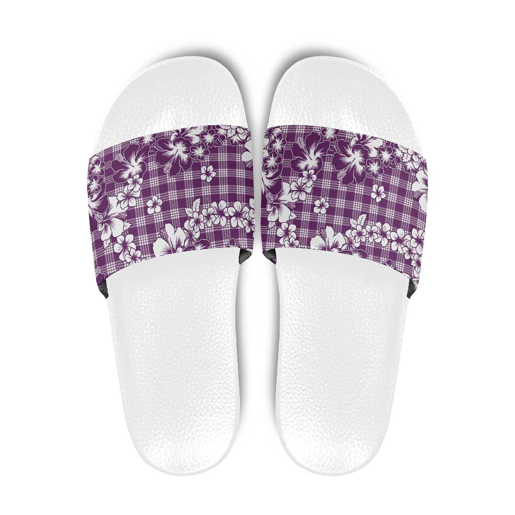 Hibiscus Pakala Sweetie Purple Slide Sandals Tropical Floral Stylized LT01 Purple - Polynesian Pride