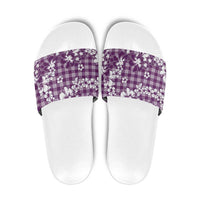 Hibiscus Pakala Sweetie Purple Slide Sandals Tropical Floral Stylized LT01 Purple - Polynesian Pride
