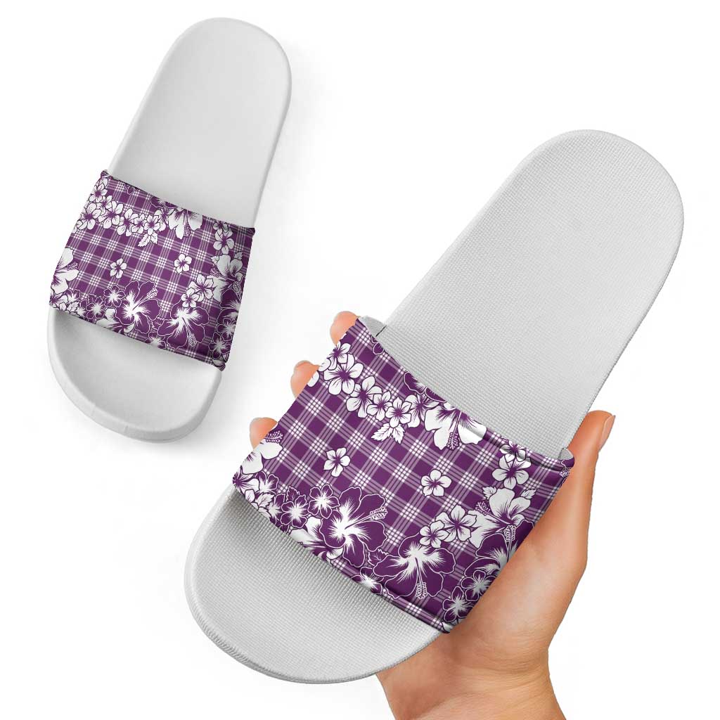 Hibiscus Pakala Sweetie Purple Slide Sandals Tropical Floral Stylized LT01 - Polynesian Pride
