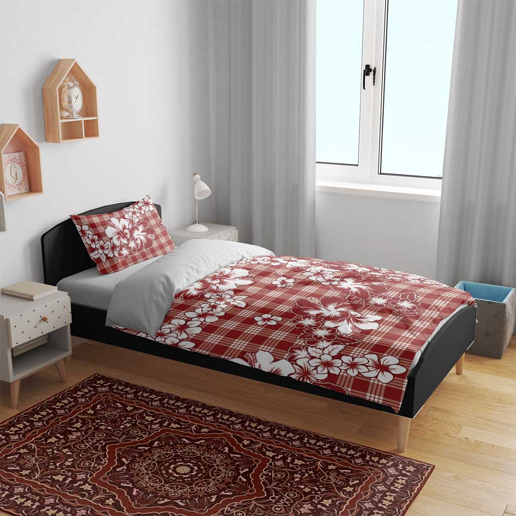 Hibiscus Pakala Fantasy Red Bedding Set Tropical Floral Stylized - Polynesian Pride