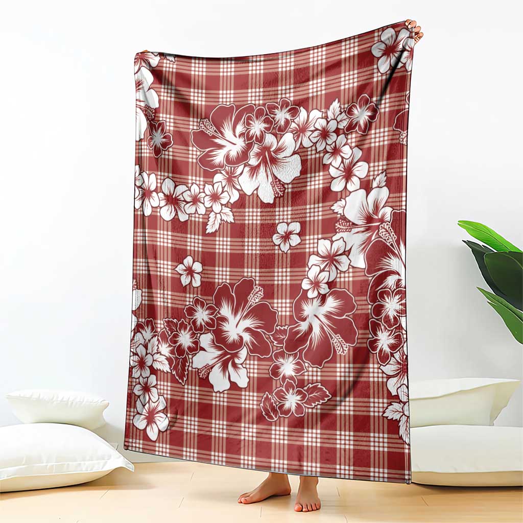 Hibiscus Pakala Fantasy Red Blanket Tropical Floral Stylized - Polynesian Pride