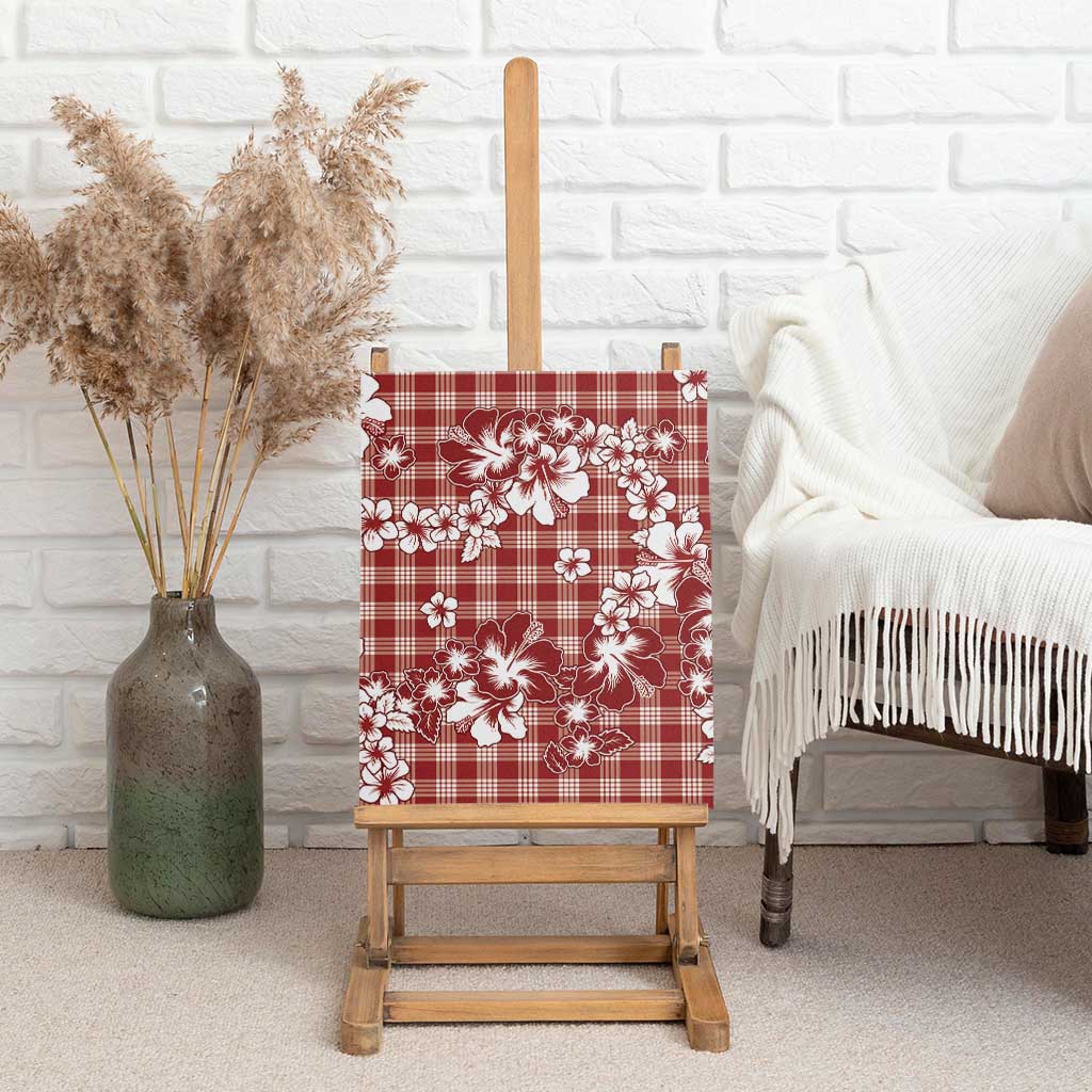 Hibiscus Pakala Fantasy Red Canvas Wall Art Tropical Floral Stylized - Polynesian Pride