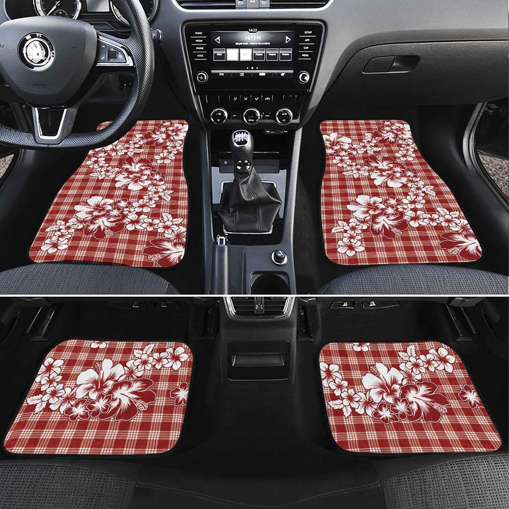 Hibiscus Pakala Fantasy Red Car Mats Tropical Floral Stylized - Polynesian Pride