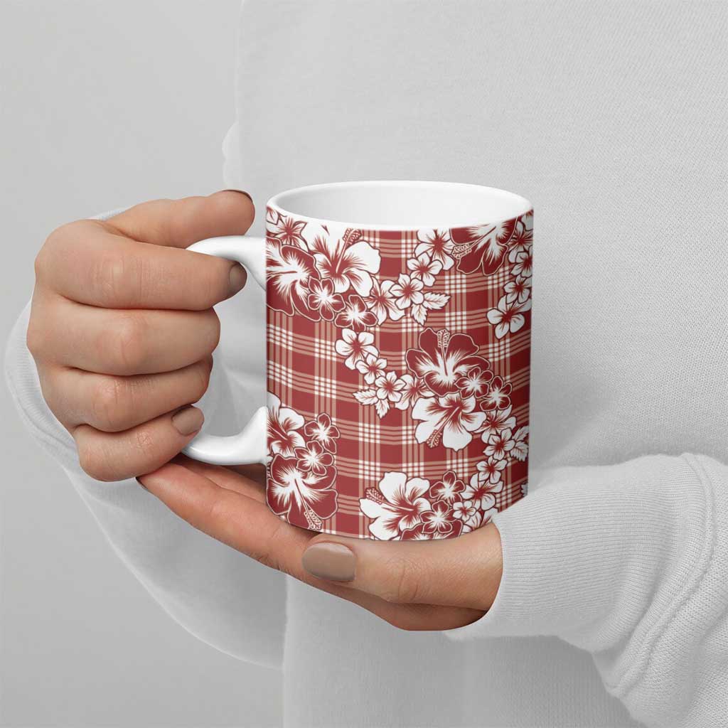 Hibiscus Pakala Fantasy Red Ceramic Mug Tropical Floral Stylized - Polynesian Pride