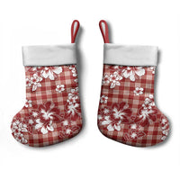 Hibiscus Pakala Fantasy Red Christmas Stocking Tropical Floral Stylized - Polynesian Pride