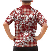 Hibiscus Pakala Fantasy Red Family Matching Mermaid Dress and Hawaiian Shirt Tropical Floral Stylized LT01 - Polynesian Pride