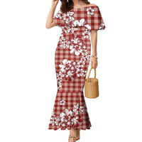 Hibiscus Pakala Fantasy Red Family Matching Mermaid Dress and Hawaiian Shirt Tropical Floral Stylized LT01 Mom's Dress Red - Polynesian Pride