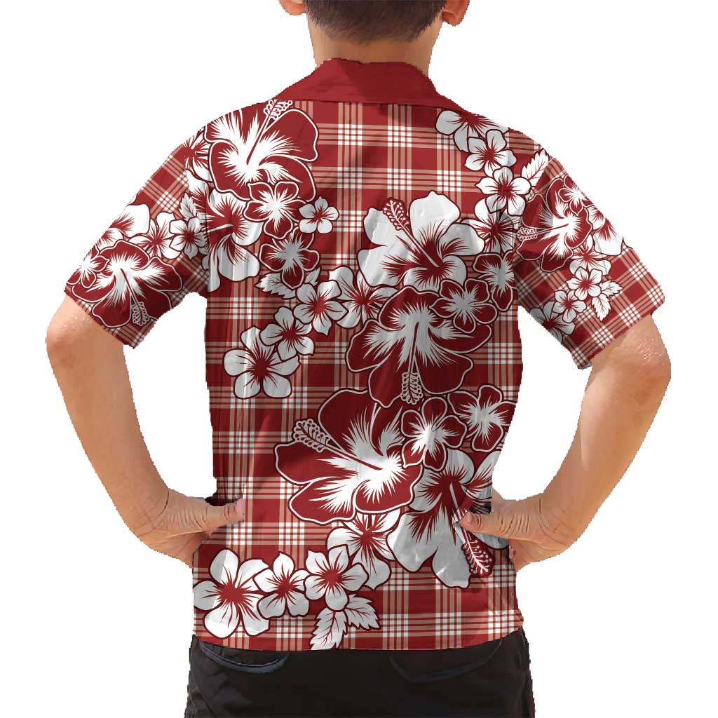 Hibiscus Pakala Fantasy Red Family Matching Off Shoulder Maxi Dress and Hawaiian Shirt Tropical Floral Stylized LT01 - Polynesian Pride