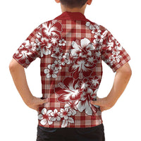 Hibiscus Pakala Fantasy Red Family Matching Off Shoulder Maxi Dress and Hawaiian Shirt Tropical Floral Stylized LT01 - Polynesian Pride