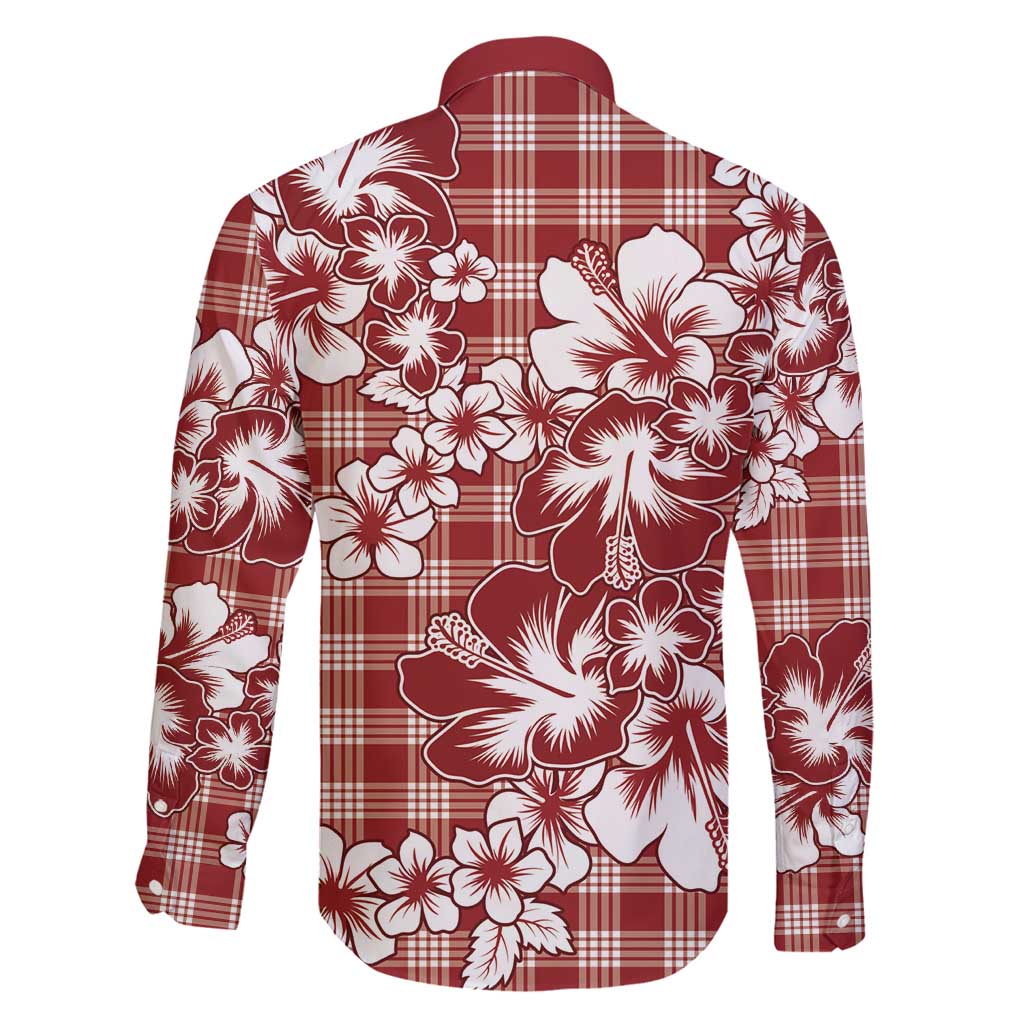 Hibiscus Pakala Fantasy Red Family Matching Off Shoulder Maxi Dress and Hawaiian Shirt Tropical Floral Stylized LT01 - Polynesian Pride