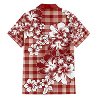 Hibiscus Pakala Fantasy Red Family Matching Off Shoulder Short Dress and Hawaiian Shirt Tropical Floral Stylized LT01 - Polynesian Pride