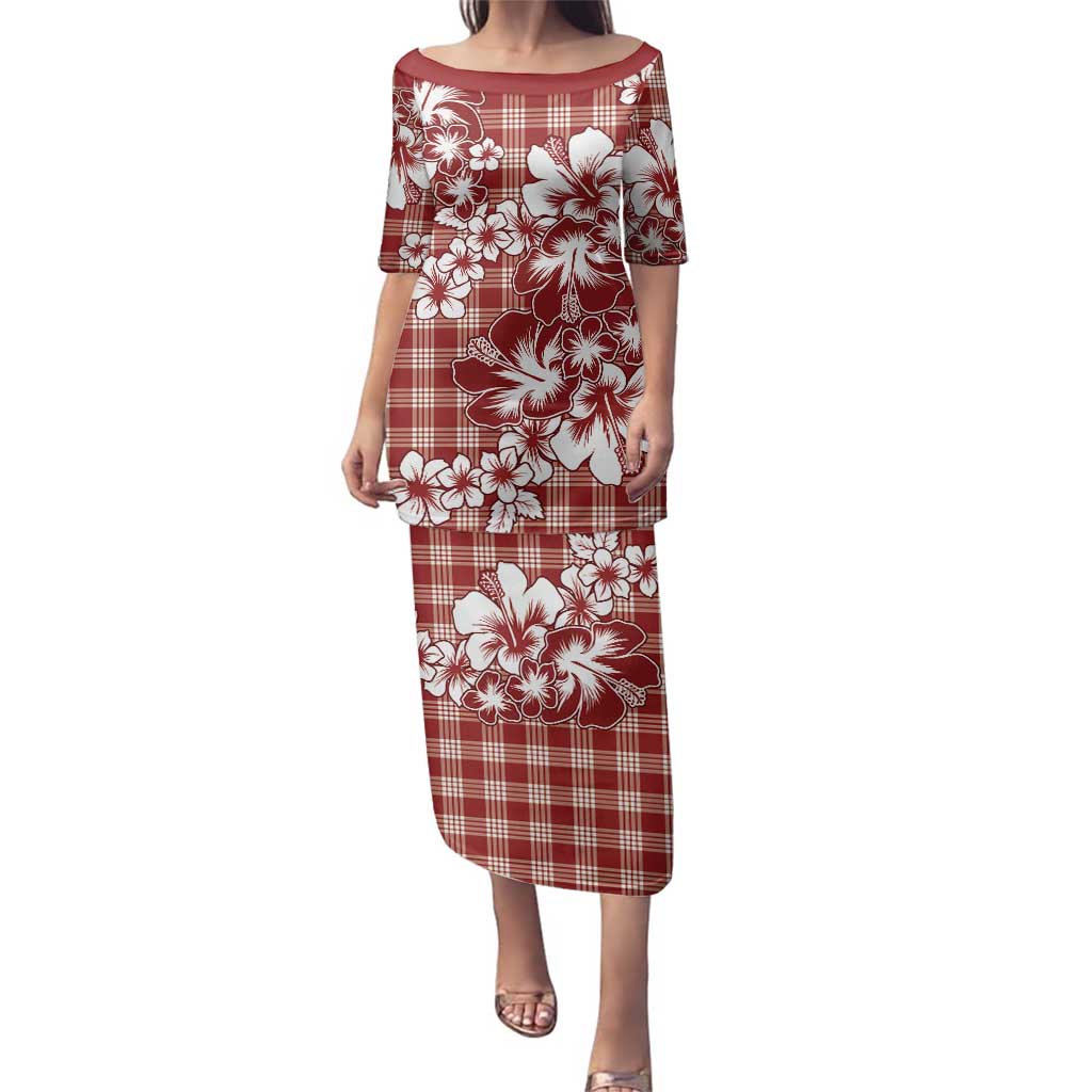 Hibiscus Pakala Fantasy Red Family Matching Puletasi and Hawaiian Shirt Tropical Floral Stylized - Polynesian Pride
