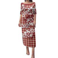 Hibiscus Pakala Fantasy Red Family Matching Puletasi and Hawaiian Shirt Tropical Floral Stylized - Polynesian Pride