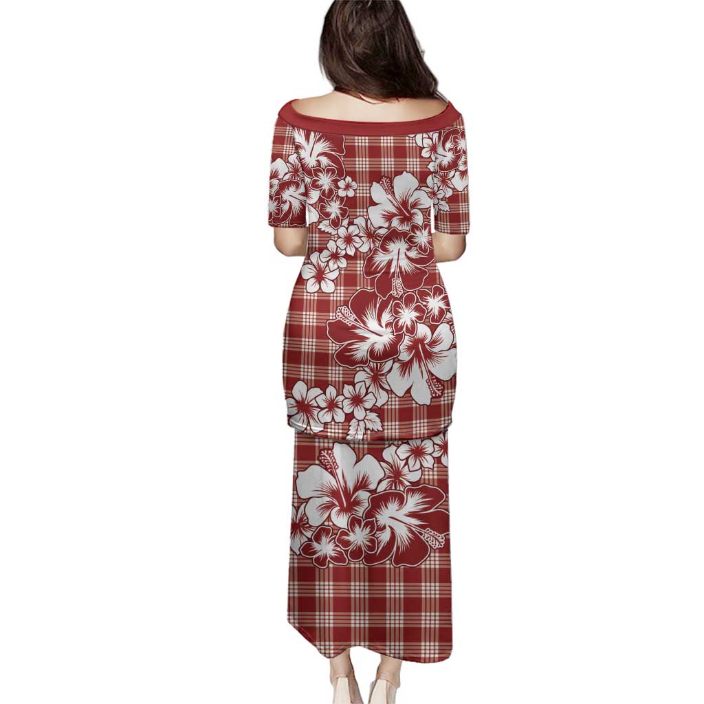 Hibiscus Pakala Fantasy Red Family Matching Puletasi and Hawaiian Shirt Tropical Floral Stylized - Polynesian Pride
