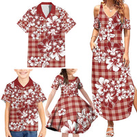 Hibiscus Pakala Fantasy Red Family Matching Summer Maxi Dress and Hawaiian Shirt Tropical Floral Stylized LT01 - Polynesian Pride