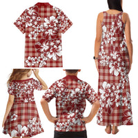 Hibiscus Pakala Fantasy Red Family Matching Tank Maxi Dress and Hawaiian Shirt Tropical Floral Stylized LT01 - Polynesian Pride