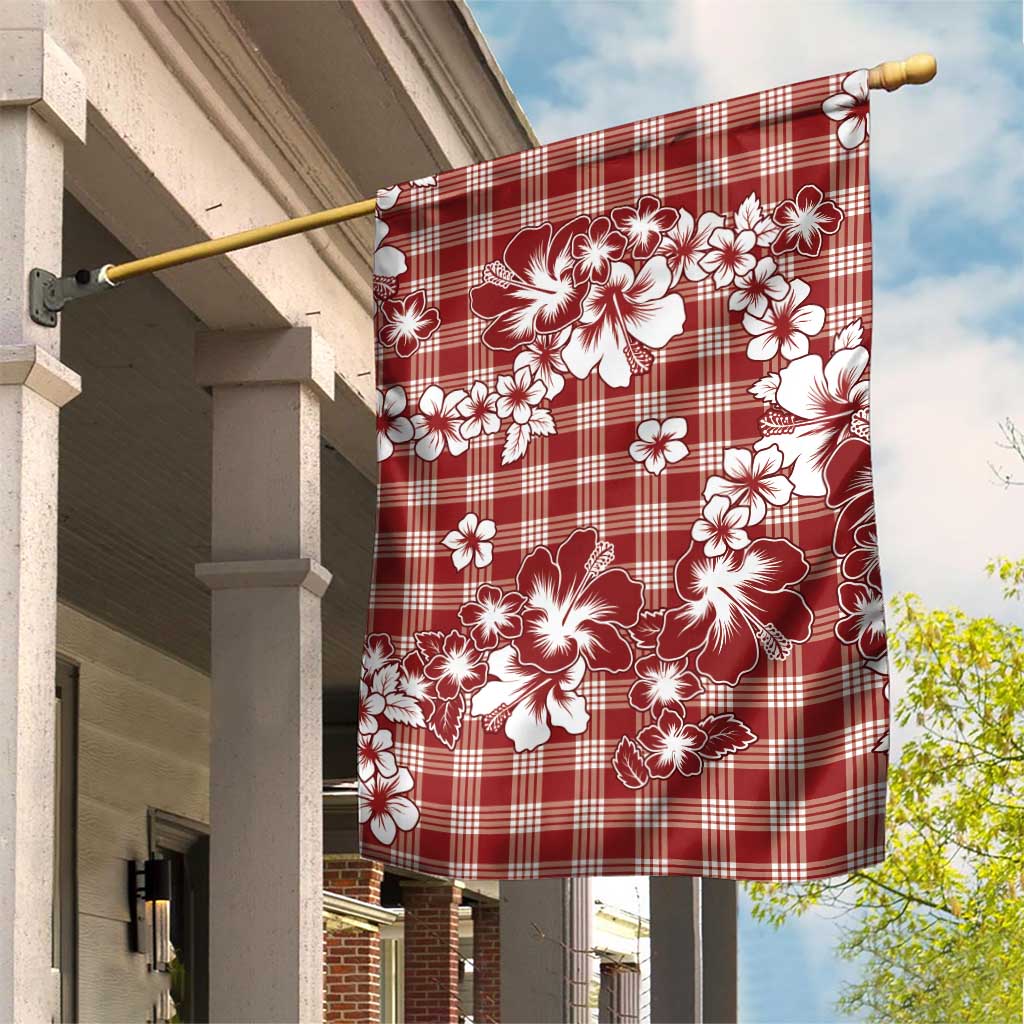 Hibiscus Pakala Fantasy Red Garden Flag Tropical Floral Stylized - Polynesian Pride