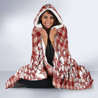 Hibiscus Pakala Fantasy Red Hooded Blanket Tropical Floral Stylized - Polynesian Pride