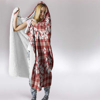 Hibiscus Pakala Fantasy Red Hooded Blanket Tropical Floral Stylized - Polynesian Pride