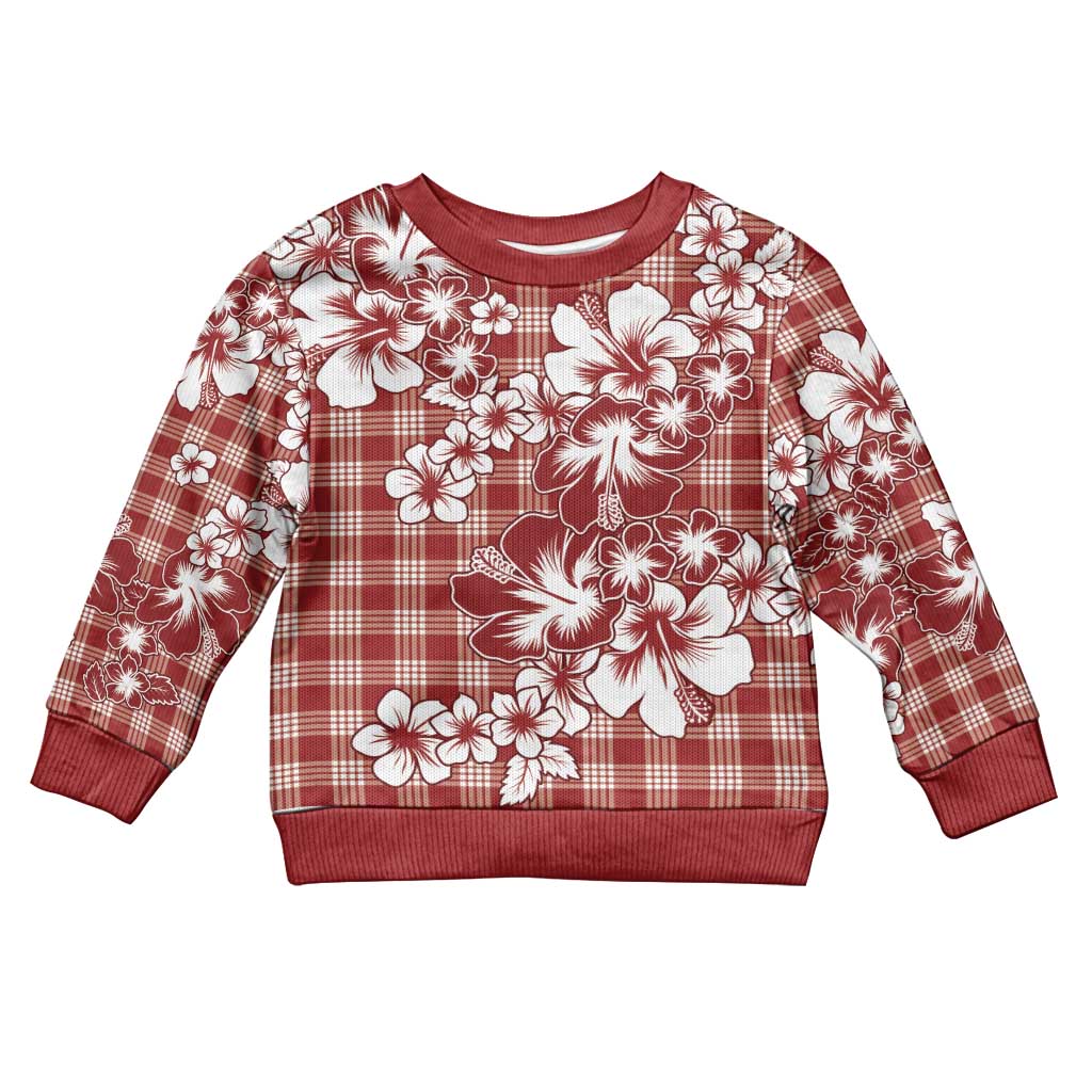 Hibiscus Pakala Fantasy Red Kid Ugly Christmas Sweater Tropical Floral Stylized - Polynesian Pride