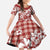 Hibiscus Pakala Fantasy Red Kid Short Sleeve Dress Tropical Floral Stylized - Polynesian Pride
