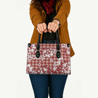 Hibiscus Pakala Fantasy Red Leather Bag Tropical Floral Stylized - Polynesian Pride