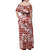 Hibiscus Pakala Fantasy Red Off Shoulder Maxi Dress Tropical Floral Stylized - Polynesian Pride