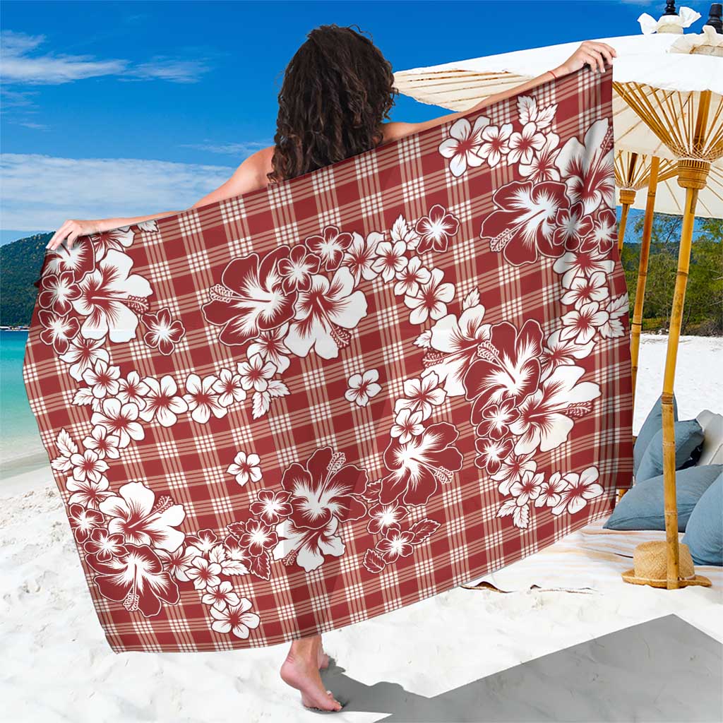 Hibiscus Pakala Fantasy Red Sarong Tropical Floral Stylized - Polynesian Pride