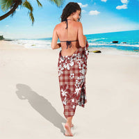 Hibiscus Pakala Fantasy Red Sarong Tropical Floral Stylized - Polynesian Pride
