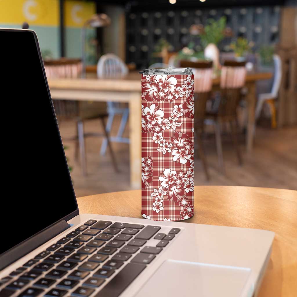 Hibiscus Pakala Fantasy Red Skinny Tumbler Tropical Floral Stylized - Polynesian Pride